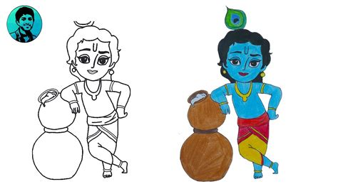 How to Draw Little Krishna || Drawing for Beginners - YouTube