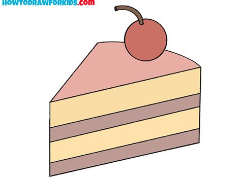 How to Draw a Slice of Cake - Easy Drawing Tutorial For Kids