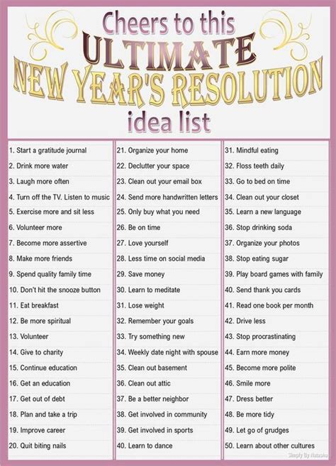 the ultimate new year's resolution idea list