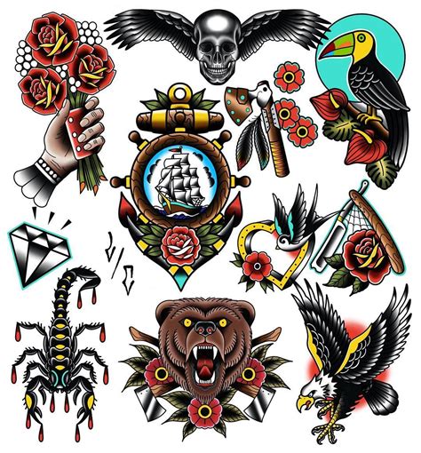 Traditional Tattoo Flash Drawings