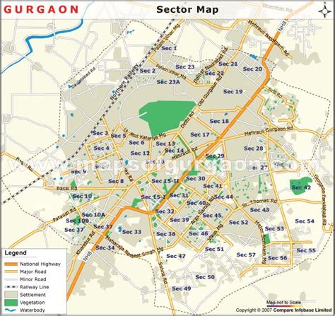 Sector wise Map of Gurgaon | Gurgaon Sector Map | Sector Map of Gurgaon ...