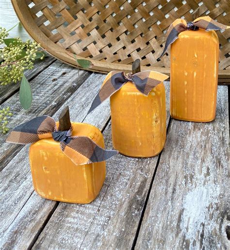 Wood Pumpkins Rustic Fall Decor Thanksgiving Decor - Etsy