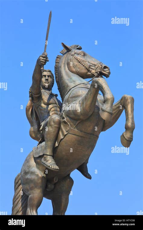 Statue of Alexander The Great (Warrior on a Horse statue) at Macedonia ...