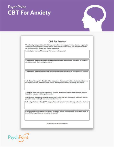 CBT For Anxiety Worksheet | PsychPoint