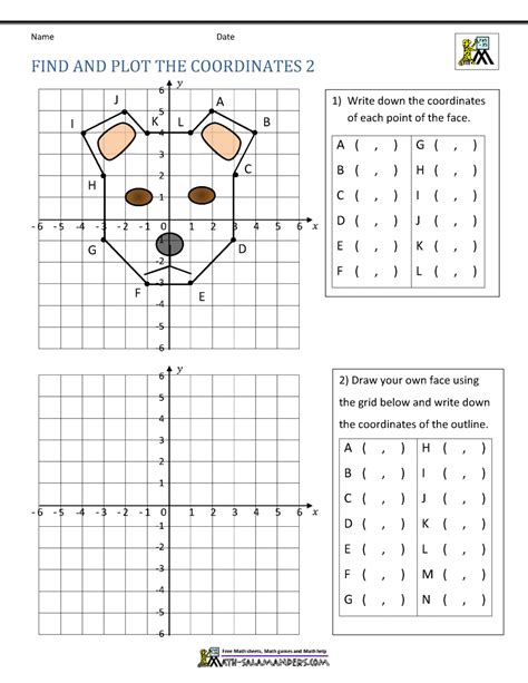 Coordinate Plane Worksheets - 4 quadrants