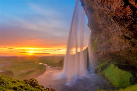 Seljalandsfoss Waterfall Sunset Iceland Fine Art Photo Print | Photos ...