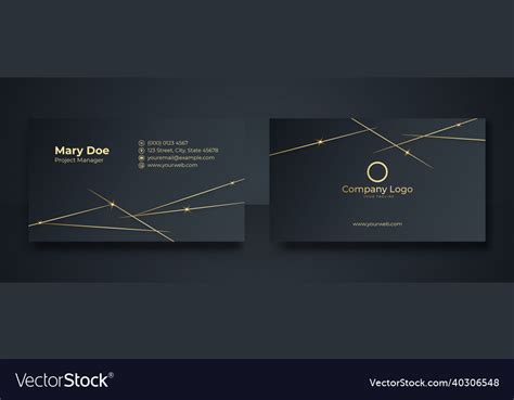 Black and gold business card design template Vector Image