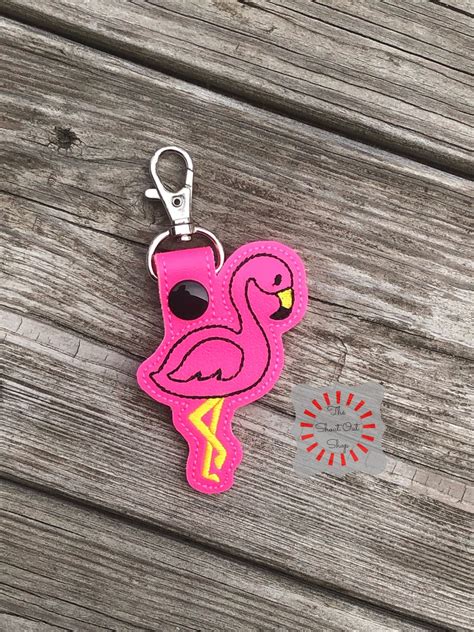 Flamingo Keychain, Flamingo Key Chain, Flamingo Keyfob, Flamingo Snap ...