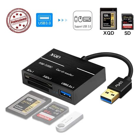 XQD SD Card Reader Adapter USB 3.0 Dual Slot Flash Memory Card Reader ...