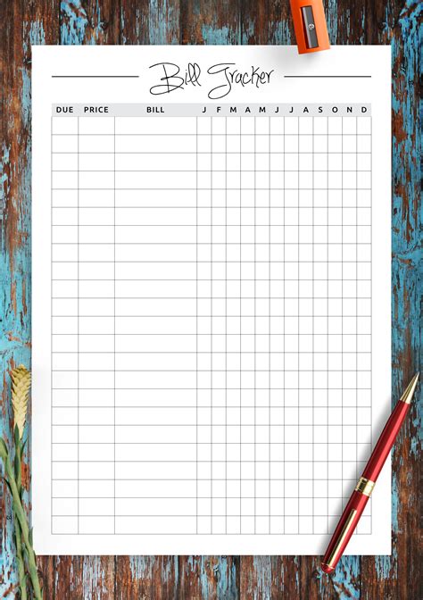 Free Printable Monthly Bill Tracker Template - Printable Templates