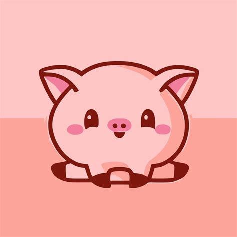 Cute Pig illustration Pig kawaii chibi vector drawing style Pig cartoon ...