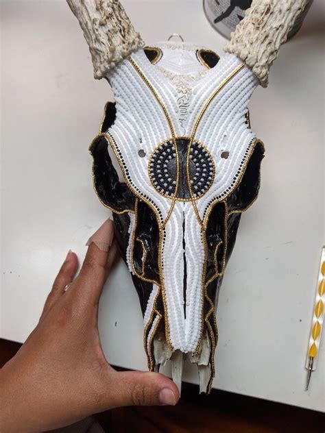 My Creative Process - Unique Beaded Deer Skull Art — Lys Santamaria