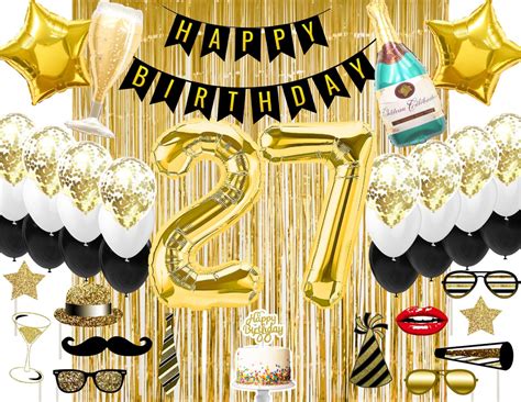 27th Birthday Party Decorations 27th Birthday Photo Props Gold - Etsy