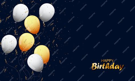 Premium Vector | Happy birthday banner background with white and gold ...