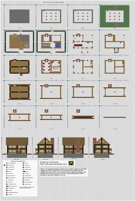 Minecraft 2 Story House Blueprints