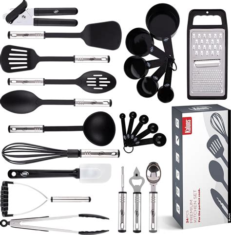 24-Piece Kitchen Utensil Set - Nonstick, Heat Resistant Nylon and ...