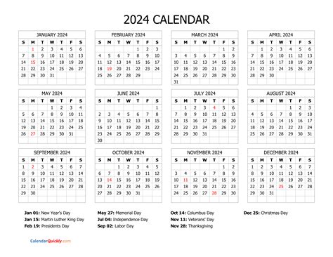 2024 Calendar With Holidays Download Excel Cool Perfect The Best ...