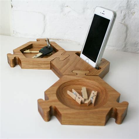 Natural Oak, Modular Hexagon Desk Tidy and Docking Station - Etsy UK ...