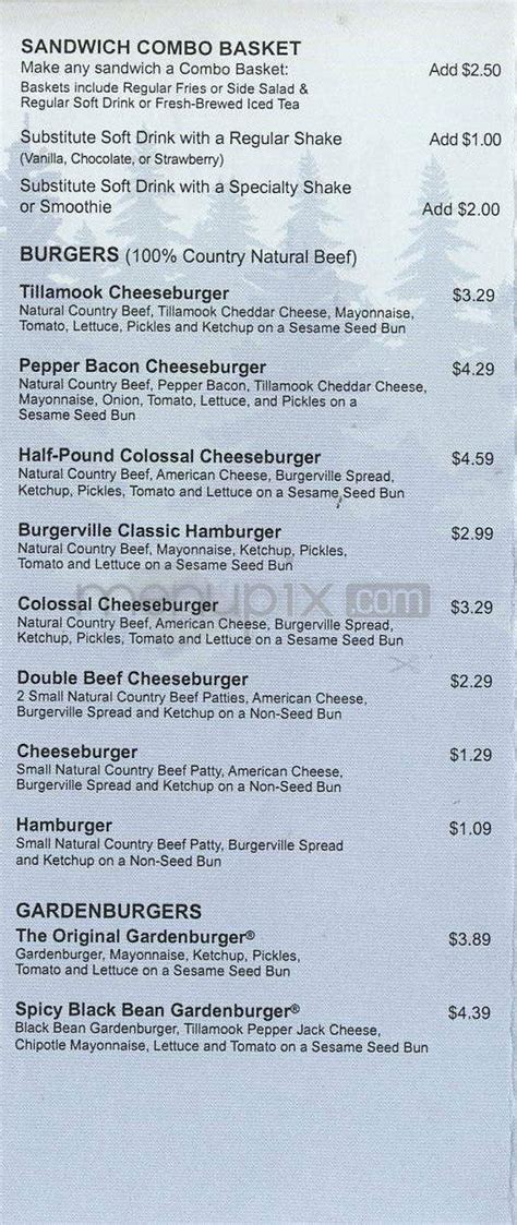 Menu of Burgerville in Oak Grove, OR 97267