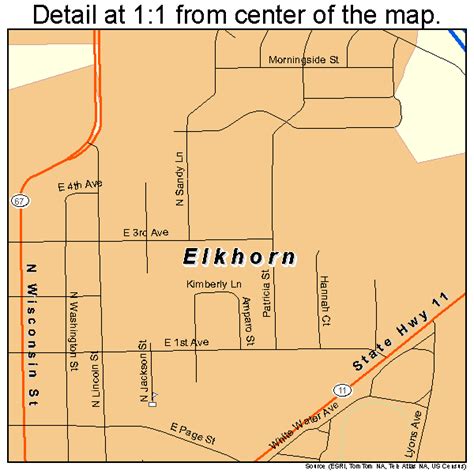 Elkhorn Wisconsin Street Map 5523300