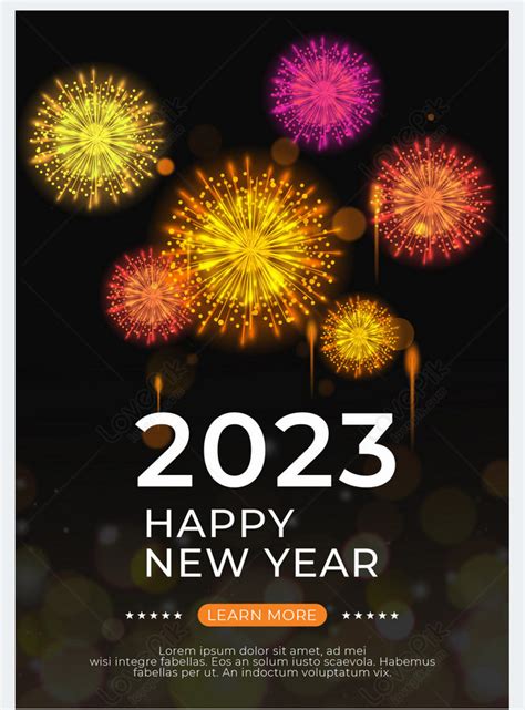 2023 fireworks black party template image_picture free download ...