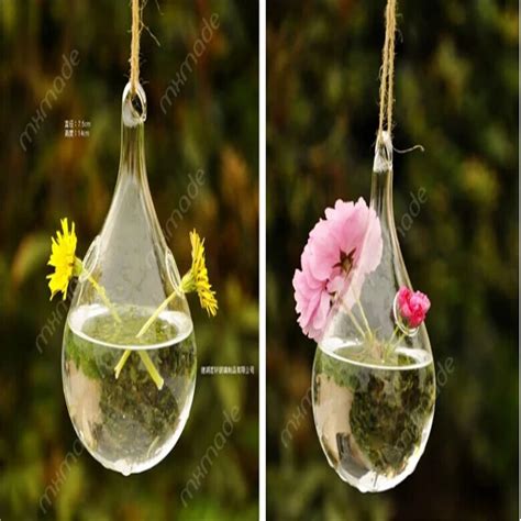 Party decoraion flower transparent vase small hanging glass vase for ...