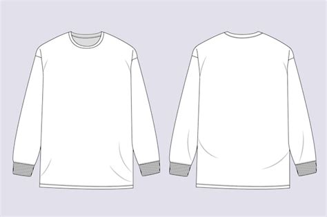 Free Vector | Hand drawn long sleeve t-shirt outline illustration