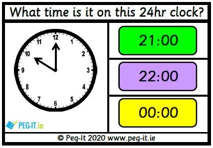 Analogue-Digital Time Matching: O’Clock (24 Hour) | Peg IT