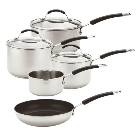 Meyer Stainless Steel 5 Piece Induction Compatible cookware Set-Silver ...