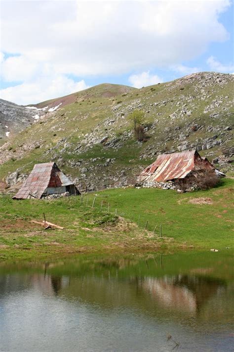 Pastoral Village in Mountains Stock Photo - Image of fish, alpine: 55281464