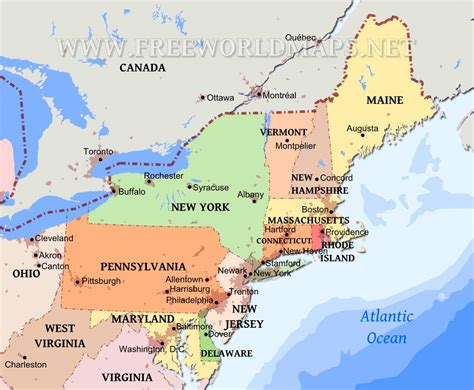 Northeast Map Of Us - Retha Charmane