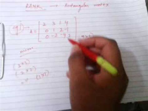 Rank of a rectangular matrix (example)... - YouTube