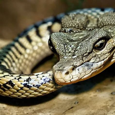 rattlesnake and crocodile mutant hybrid animal | Stable Diffusion