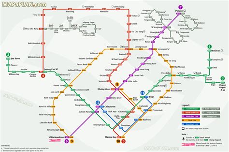 Singapore map - Official transit system stations map (MRT, LRT, SMRT ...