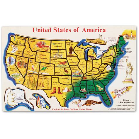 Melissa & Doug USA Map Wooden Puzzle (45 pcs) - Walmart.com