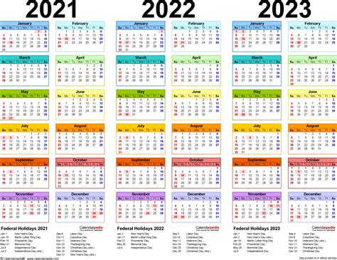 Calendar For 2020 To 2023