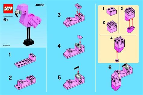 lego PINK FLAMINGO minibuild | Lego instructions, Lego challenge, Lego diy