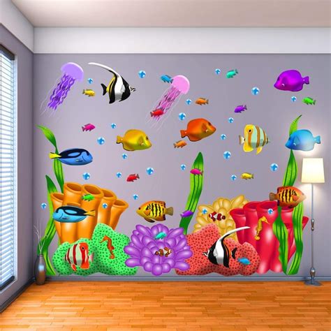 Coral Reef Kids Wall Decals Under The Sea Peel and Stick | Etsy