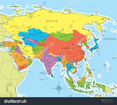 Political Map Of Asia With Countries | Map of Atlantic Ocean Area