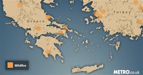 Greece map 2023 fires: Wildfires in Athens, Evia and Greek islands ...