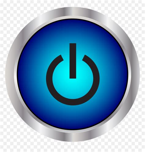 Blue Power Button Icon - Power Button Icon Transparent, HD Png Download ...