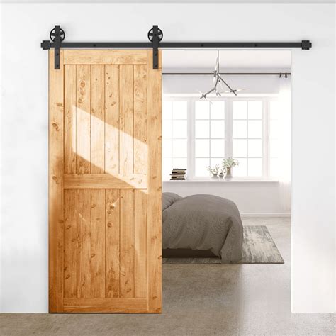 Bronco Hardware 4FT-20FT Sliding Barn Wood Door Hardware Kit, Rustic ...