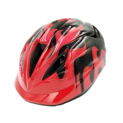 KIDS BIKE HELMET - AGES 5 TO 7 YEAR - BLACK / RED COLOR