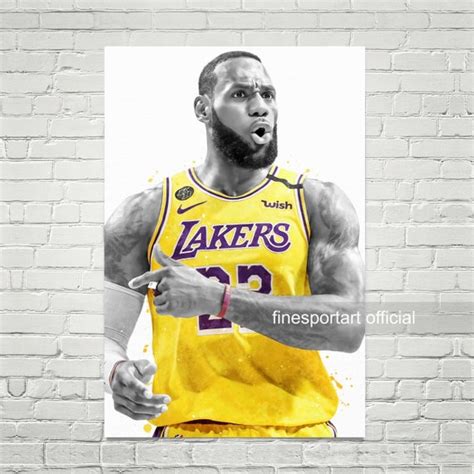 Lebron James Los Angeles Poster Canvas Basketball Print | Etsy