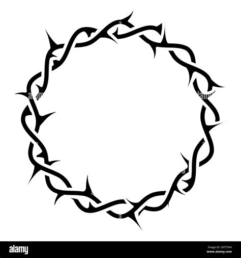 Crown of thorns for church emblem, wreath or crucifixion thorn, prickly ...