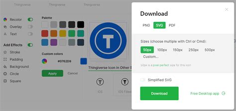 Customizable SVG Thingiverse icon for Maker blogs' social buttons ...