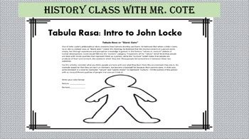 Tabula Rasa: Intro to John Locke by Zachary Cote | TpT