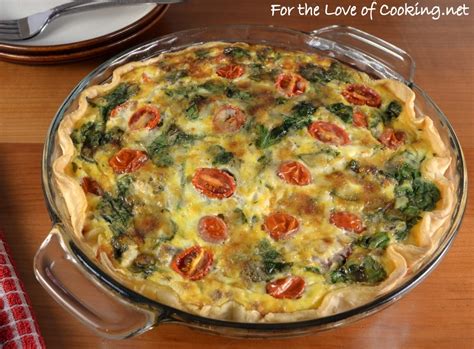 Italian Sausage, Tomato, and Spinach Quiche | For the Love of Cooking