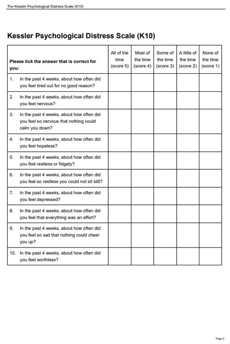 Kessler Psychological Distress Scale | Psychology, Distress, This or ...