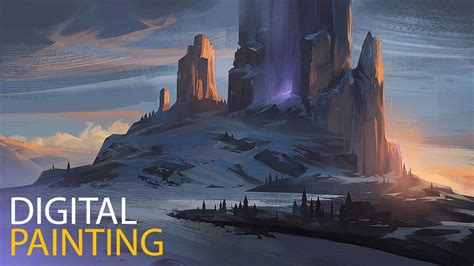 Painting a Mountain: Digital Painting Process - YouTube